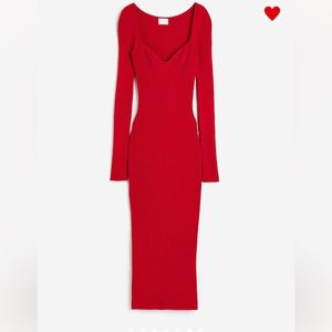H&M fitted, rib knit sweater dress.